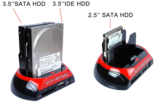 All In 1 2.5" 3.5"IDE SATA HDD Hard Drive Disk Clone Holder Dock Docking Station